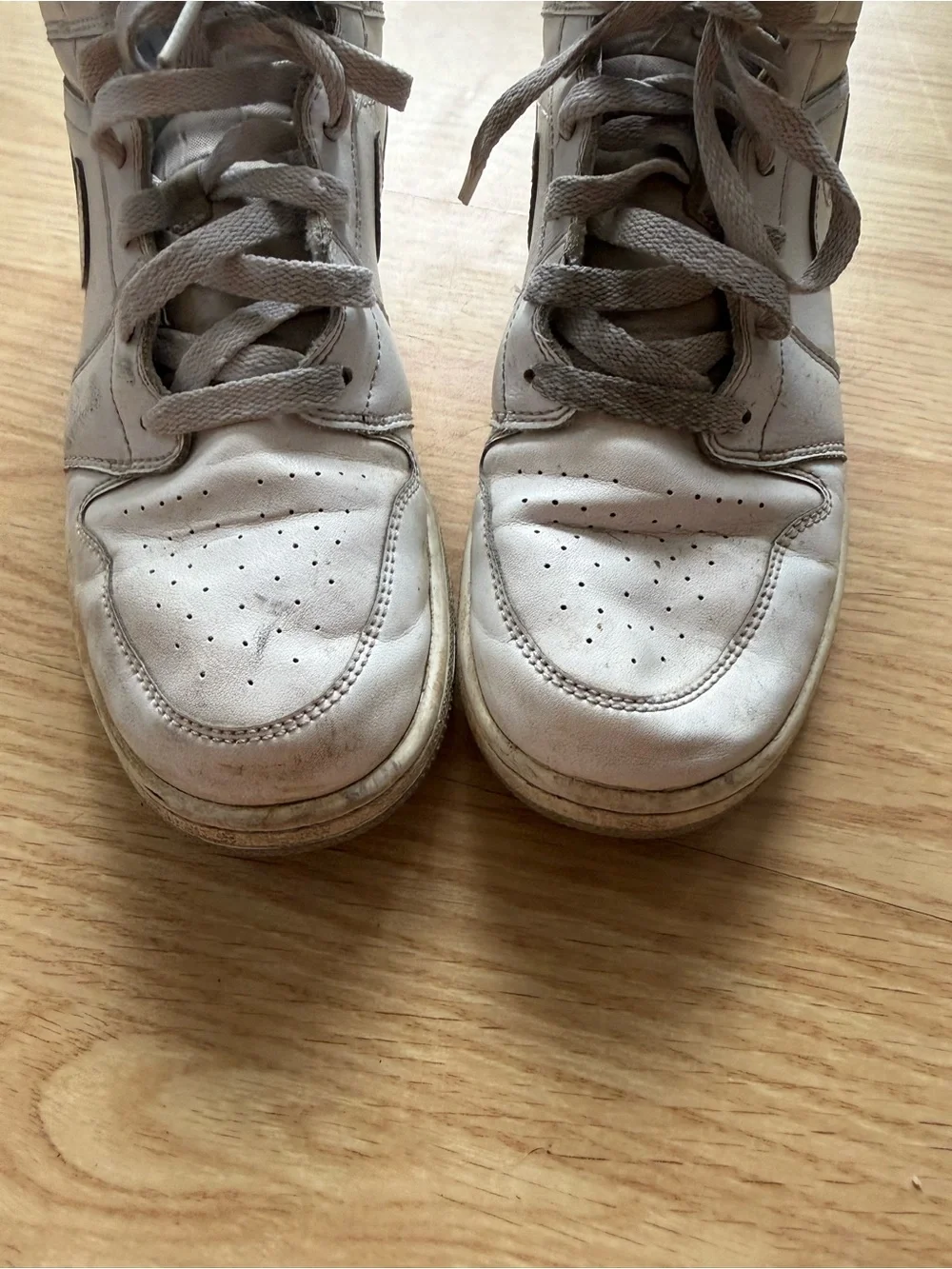 Nike White Mid-Top Leather Sneakers